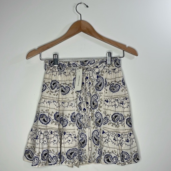 Francesca’s Collections Skirt Womens XS Ivory Paisley New - Picture 1 of 9